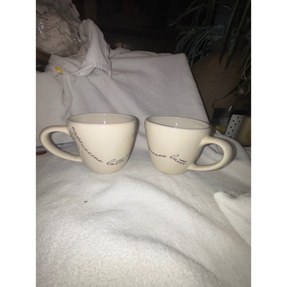 Chefs Set of 2 Coffee Mugs Cappuccino Latte Americano Ceramic